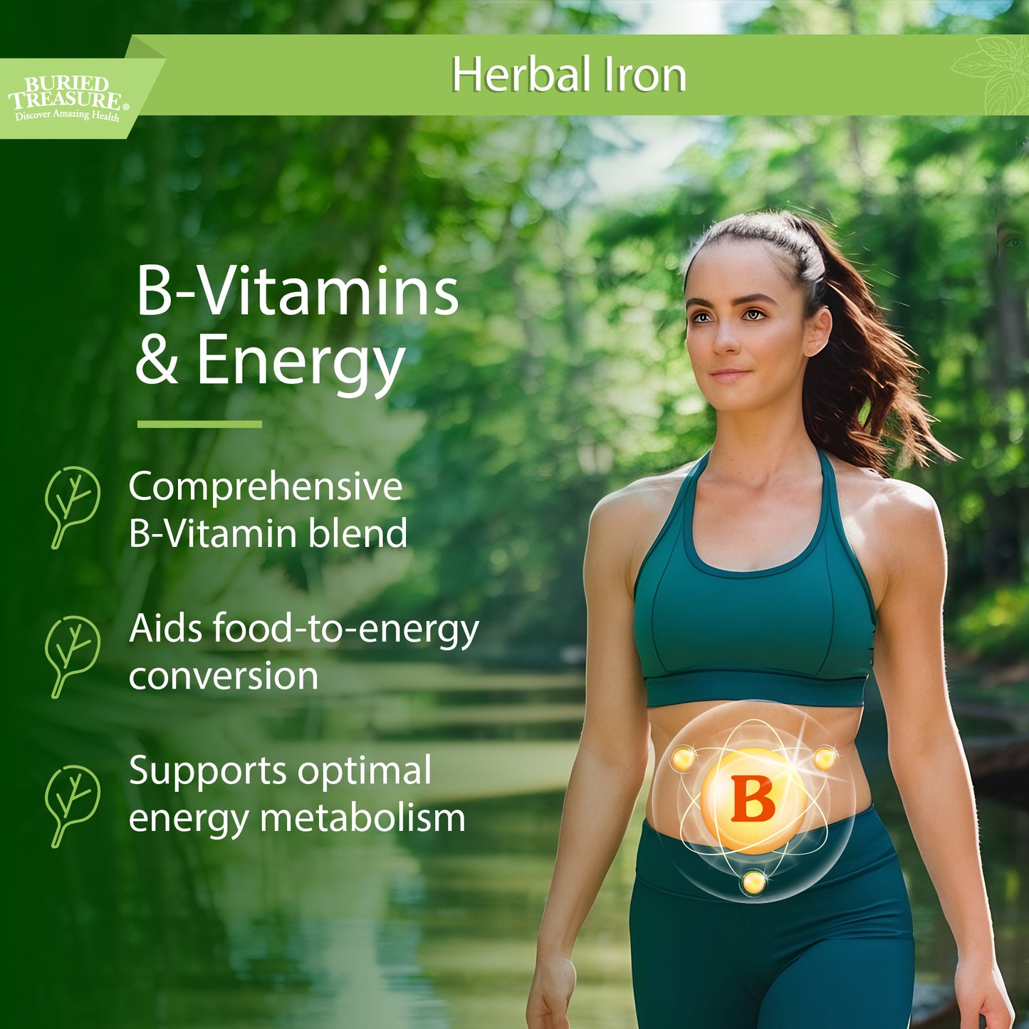 Herbal Iron - Liquid Iron Supplement with Vitamins & Herbs for Women - Supports Iron Levels, Energy - Superfood Ingredients - Vegan Iron for Men and Women - 16oz 48 Servings